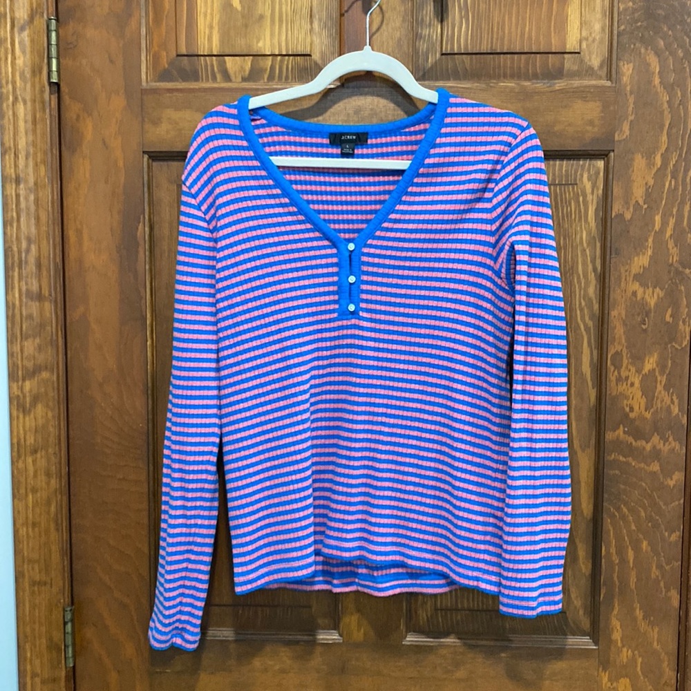 J.Crew- ribbed long sleeved tee -Size L